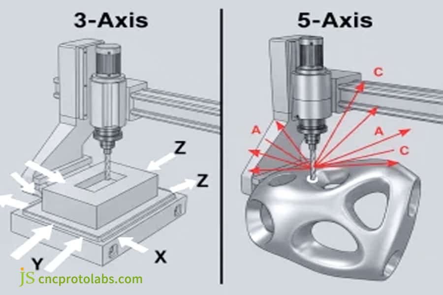 CNC 3 axes vs 5 axes